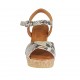 Sandale pour femmes avec courroie et plateforme en cuir imprimé multicouleur talon compensé 7 - Pointures disponibles:  34