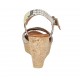 Woman's strap sandal with platform in multicolored printed leather wedge heel 9 - Available sizes:  33