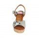 Sandale pour femmes avec courroie et plateforme en cuir imprimé multicouleur talon compensé 9 - Pointures disponibles:  33