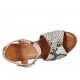 Sandale pour femmes avec courroie et plateforme en cuir imprimé multicouleur talon compensé 9 - Pointures disponibles:  33