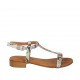 Sandalo infradito da donna con cinturino in pelle stampata multicolore tacco 2 - Misure disponibili: 33, 34, 42, 43, 44, 45