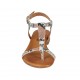 Sandalo infradito da donna con cinturino in pelle stampata multicolore tacco 2 - Misure disponibili: 33, 34, 42, 43, 44, 45