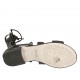Zapato abierto estilo gladiador para mujer con cremallera y cordones en piel negra tacon 2 - Tallas disponibles:  34