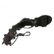 Zapato abierto estilo gladiador para mujer con cremallera y cordones en piel negra tacon 2 - Tallas disponibles:  34