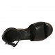 Scarpa aperta da donna in pelle nera con cinturino, plateau e zeppa 7 - Misure disponibili: 32, 33, 34, 44