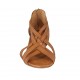 Chaussure ouvert pour femmes avec fermeture éclair en cuir brun clair talon 2 - Pointures disponibles:  33, 43, 44