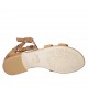 Zapato abierto para mujer con cremallera y hebillas en piel color cuero tacon 2 - Tallas disponibles:  33, 44, 45