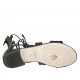 Zapato abierto estilo gladiador para mujer con cremallera y cordones en piel imprimida negra tacon 2 - Tallas disponibles:  33, 34, 42, 43, 44, 45