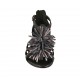 Scarpa aperta da donna con cerniera e cinturino in pelle nera e canna di fucile tacco 2 - Misure disponibili: 33, 34, 42, 43, 44, 45
