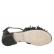 Scarpa aperta da donna con cerniera e cinturino in pelle nera e canna di fucile tacco 2 - Misure disponibili: 33, 34, 42, 43, 44, 45