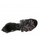 Scarpa aperta da donna con cerniera e cinturino in pelle nera e canna di fucile tacco 2 - Misure disponibili: 33, 34, 42, 43, 44, 45
