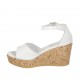 Scarpa aperta da donna con cinturino e plateau in pelle bianca zeppa 7 - Misure disponibili: 32, 33