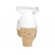 Chaussure ouverte pour femmes avec courroie et plateforme en cuir blanc talon compensé 7 - Pointures disponibles:  32, 33
