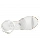 Chaussure ouverte pour femmes avec courroie et plateforme en cuir blanc talon compensé 7 - Pointures disponibles:  32, 33