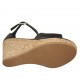 Scarpa aperta da donna con cinturino e plateau in pelle nera zeppa 9 - Misure disponibili: 33, 34