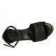 Scarpa aperta da donna con cinturino e plateau in pelle nera zeppa 9 - Misure disponibili: 33, 34
