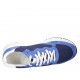 Zapato con cordones y plantilla extraible para mujer en piel blanca y amarillo, gamuza azul aciano y tejido azul cuña 5 - Tallas disponibles:  42, 43, 44, 45