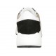 Scarpa stringata da donna in pelle bianca, camoscio nero e tessuto taupe con plantare estraibile zeppa 5 - Misure disponibili: 33, 34, 42, 43, 44, 45