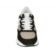 Zapato con cordones y plantilla extraible para mujer en piel blanca, gamuza negra y tejido gris pardo cuña 5 - Tallas disponibles:  42, 43, 44