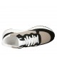 Zapato con cordones y plantilla extraible para mujer en piel blanca, gamuza negra y tejido gris pardo cuña 5 - Tallas disponibles:  42, 43, 44