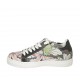 Woman's laced shoe with removable insole in black and multicolored floral printed leather wedge heel 2 - Available sizes:  32, 33, 34, 44