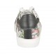 Scarpa stringata da donna con plantare estraibile in pelle nera e stampata floreale multicolore zeppa 2 - Misure disponibili: 32, 33, 34, 44