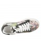 Scarpa stringata da donna con plantare estraibile in pelle nera e stampata floreale multicolore zeppa 2 - Misure disponibili: 32, 33, 34, 44