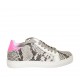 Scarpa stringata da donna con plantare estraibile in pelle bianca e fucsia e pelle stampata nera e beige zeppa 2 - Misure disponibili: 32, 33, 34, 42, 43, 44, 45