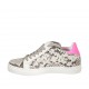 Scarpa stringata da donna con plantare estraibile in pelle bianca e fucsia e pelle stampata nera e beige zeppa 2 - Misure disponibili: 32, 33, 34, 42, 43, 44, 45