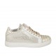 Chaussure à lacets avec semelle amovible pour femmes en daim beige clair imprimé platine talon compensé 2 - Pointures disponibles:  33