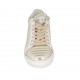 Chaussure à lacets avec semelle amovible pour femmes en daim beige clair imprimé platine talon compensé 2 - Pointures disponibles:  33