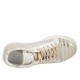 Zapato para mujer con cordones y plantilla extraible en gamuza beis claro imprimida platino cuña 2 - Tallas disponibles:  33