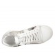 Scarpa stringata da donna con plantare estraibile in pelle bianca e laminata argento e stampata multicolore zeppa 2 - Misure disponibili: 32, 33, 34, 43, 44, 45
