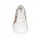 Woman's laced shoe with removable insole in white and silver laminated leather and multicolored printed leather wedge heel 4 - Available sizes:  42, 43, 44, 45