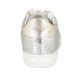 Scarpa stringata da donna con plantare estraibile in pelle laminata argento e stampata platino zeppa 2 - Misure disponibili: 32, 33, 34, 43, 45