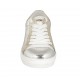 Scarpa stringata da donna con plantare estraibile in pelle laminata argento e stampata platino zeppa 2 - Misure disponibili: 32, 33, 34, 43, 45
