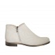 Stivaletto da donna con cerniere in pelle forata color panna tacco 3 - Misure disponibili: 42, 43, 44, 45