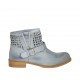 Stivaletto da donna con fibbia e cerniera in pelle e pelle traforata avio tacco 3 - Misure disponibili: 33, 42, 43, 44