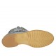 Bottines pour femmes avec boucle et fermeture éclair en cuir et cuir perforé bleu gris talon 3 - Pointures disponibles:  33, 42, 43, 44