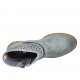 Bottines pour femmes avec boucle et fermeture éclair en cuir et cuir perforé bleu gris talon 3 - Pointures disponibles:  33, 42, 43, 44