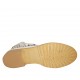 Botines con hebilla y cremallera para mujer en piel y piel perforada de color nata tacon 3 - Tallas disponibles:  42, 43, 44, 45
