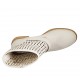 Bottines pour femmes avec fermeture éclair et boucle en cuir et cuir perforé de couleur crème talon 3 - Pointures disponibles:  42, 43, 44, 45