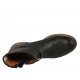 Stivaletto basso da donna con fibbia e cerniera in pelle e pelle traforata nera tacco 3 - Misure disponibili: 32, 33, 34, 42, 43, 44, 45