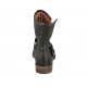 Stivaletto da donna con fibbia in pelle e pelle traforata nera tacco 3 - Misure disponibili: 32, 43, 45