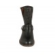 Stivaletto da donna con fibbia in pelle e pelle traforata nera tacco 3 - Misure disponibili: 32, 43, 45