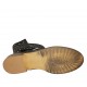 Stivaletto da donna con fibbia in pelle e pelle traforata nera tacco 3 - Misure disponibili: 32, 43, 45