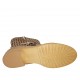 Stivaletto da donna con fibbia in pelle e pelle forata beige tacco 3 - Misure disponibili: 42, 43, 44, 45
