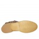 Stivaletto basso da donna con fibbia e cerniera in pelle e pelle traforata beige tacco 3 - Misure disponibili: 42, 43, 44, 45