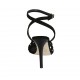 Sandalo da donna con cinturino alla caviglia in camoscio nero tacco 9 - Misure disponibili: 32, 33, 34, 44, 46, 47
