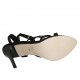 Sandalo da donna con cinturino alla caviglia in camoscio nero tacco 9 - Misure disponibili: 32, 33, 34, 44, 46, 47
